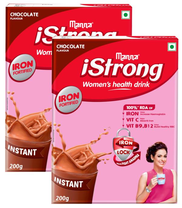Manna iStrong Women's Health Drink, Chocolate. Anemia Iron Deficiency
