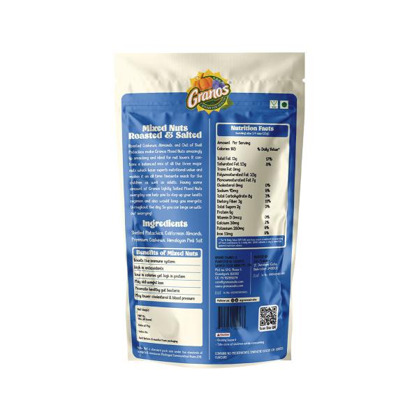 Granos Mixed Nuts Dry Roasted And Salted 100 g Dry Fruits Real Nuts
