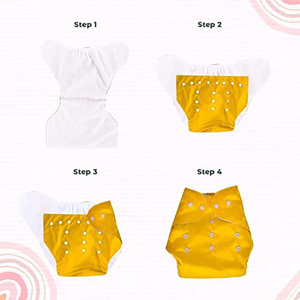 MY NEWBORN Cloth Diapers with 1 Microfiber Insert (Pack of 1, Yellow