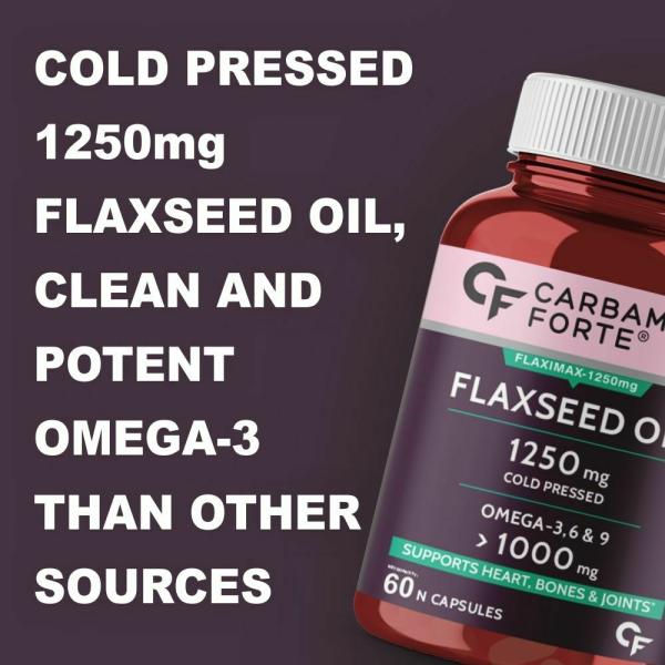 Carbamide Forte Cold Pressed Organic Flaxseed Oil 1000 Mg Capsules With