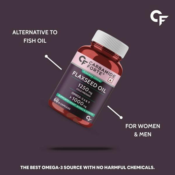 Carbamide Forte Cold Pressed Organic Flaxseed Oil 1000 Mg Capsules With