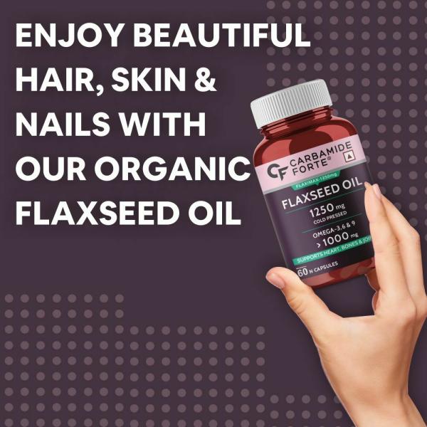 Carbamide Forte Cold Pressed Organic Flaxseed Oil 1000 Mg Capsules With