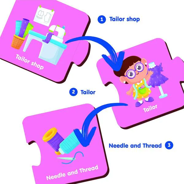 Mini Leaves Multicolor Wood Mix and Match Wooden Puzzle Profession