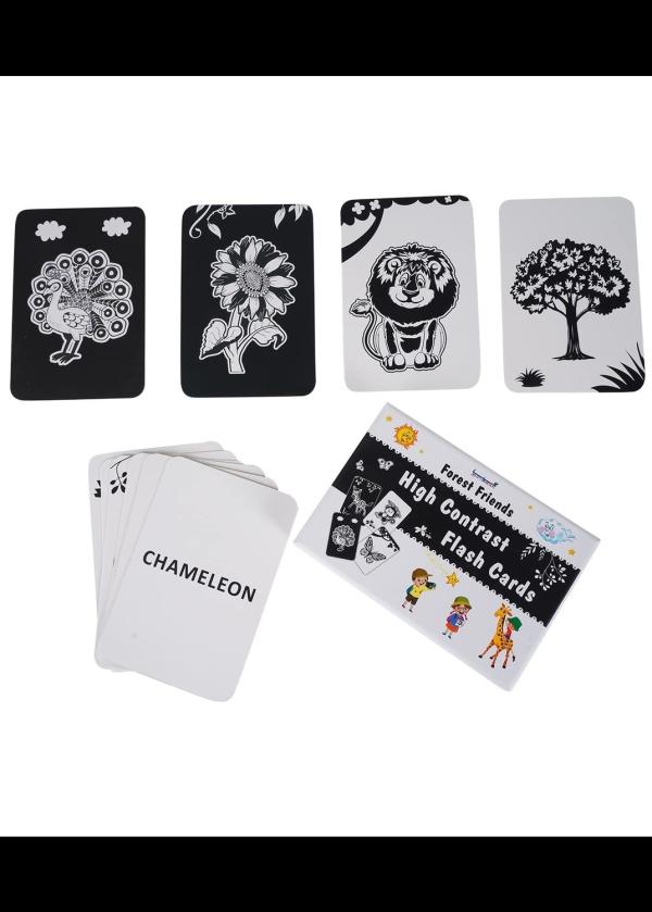 Gurukanth High Contrast Flash Cards for New Born Baby Black & White
