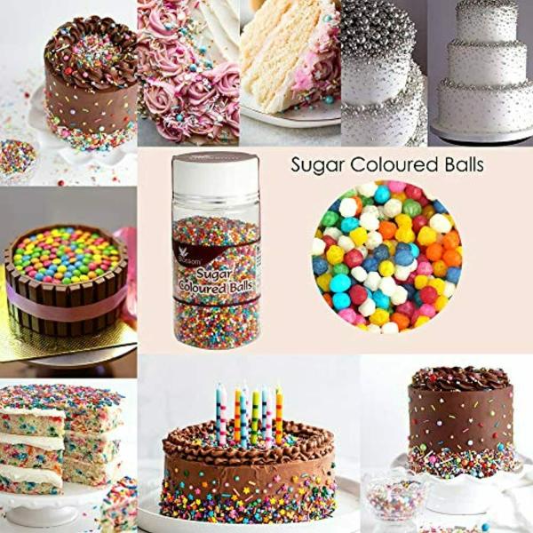 BLOSSOM Edible Rainbow Sprinkle Balls for Cake Decoration and Toppings