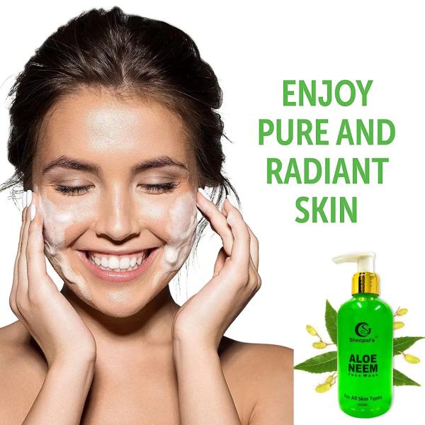 Sheopals Anti Acne Neem face wash for pimple free skin cleanses, Remove