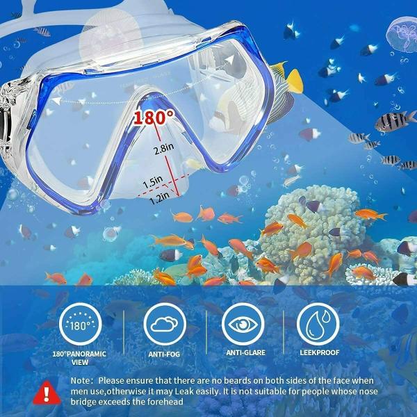SIMXEN Professional Scuba Diving Mask Silicone Mask Snorkel AntiFog