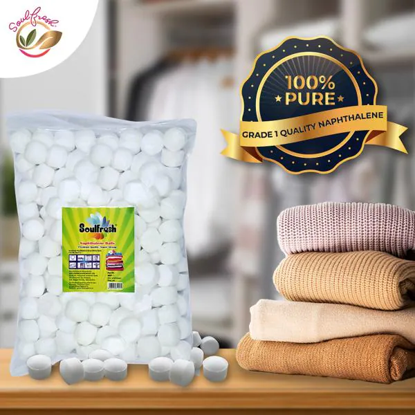 SOULFRESH 4kg (Pack of 4) Naphthalene Balls for Clothes Moth Balls