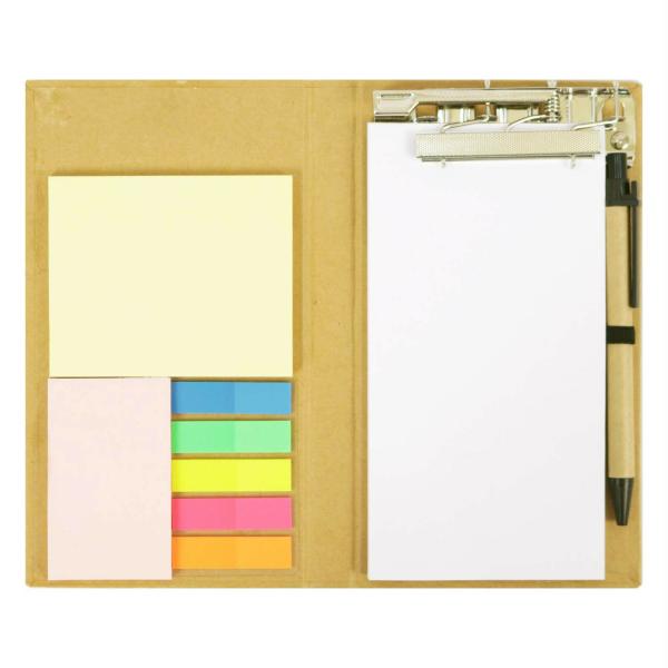 Lakeer Eco Friendly Writting Notepad Memo Pad with Sticky Notes, Clip