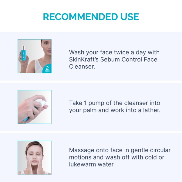 Skinkraft Sebum Control Face Cleanser Face Wash For Oily Skin (60 ml