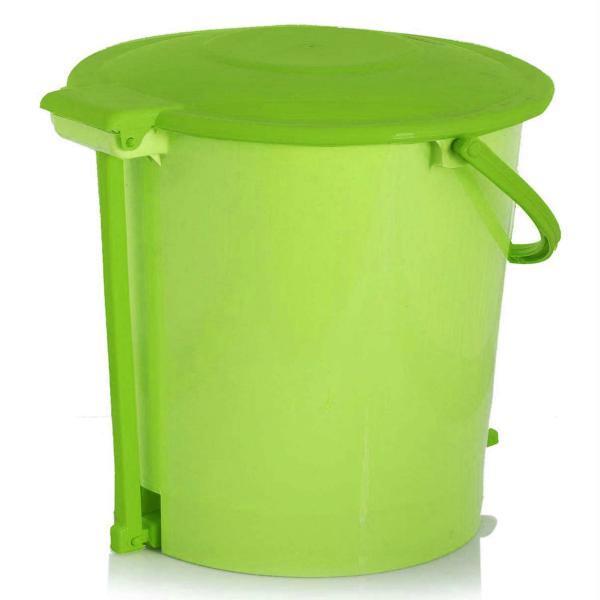 Kuber Industries Green, Cream Plastic Garbage Waste Dustbin For Home