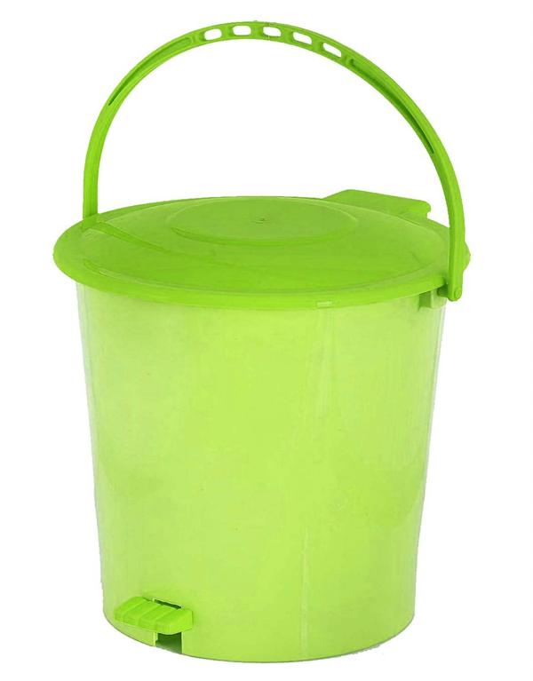 Kuber Industries Green, Cream Plastic Garbage Waste Dustbin For Home