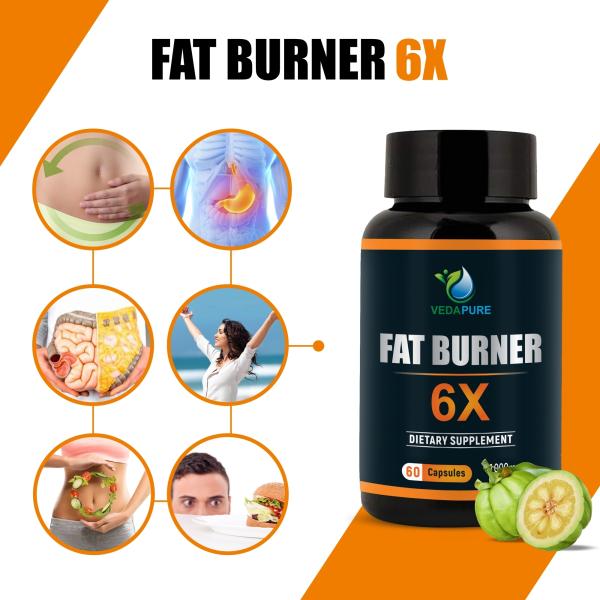 VEDAPURE Fat Burner 6X Dietary Supplements with Green Coffee Bean Extract,for Men & Women 60