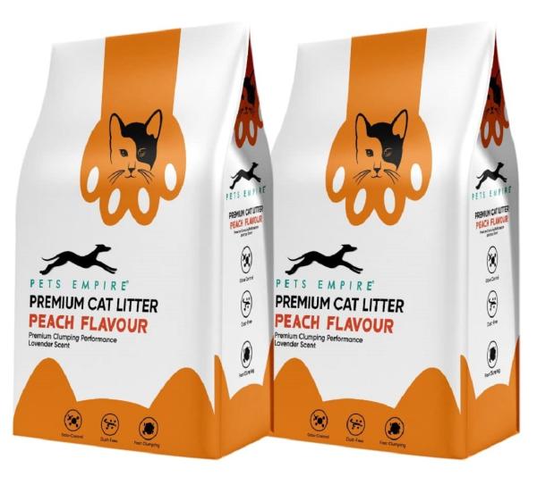 Pets Empire Peach Flavor Cat Litter, 10 KG (5KG* Pack of 2) Highly