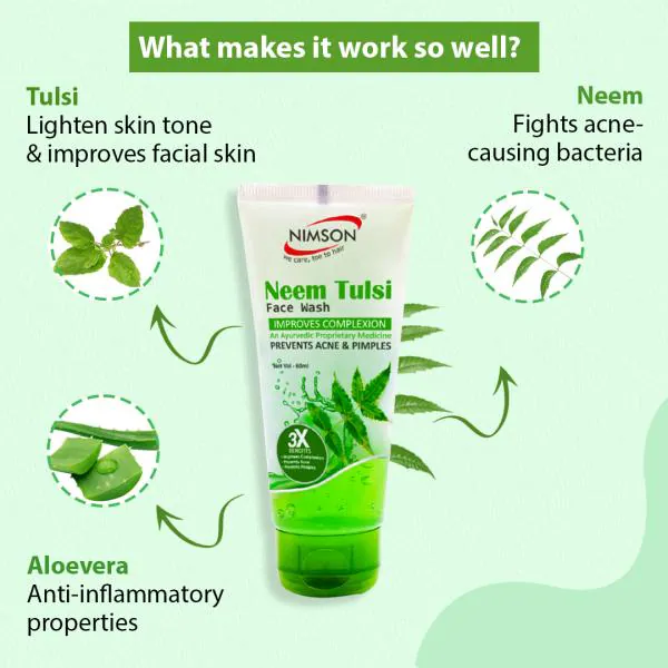 Nimson Neem Tulsi Face Wash For Removing Deposits Of Dirt
