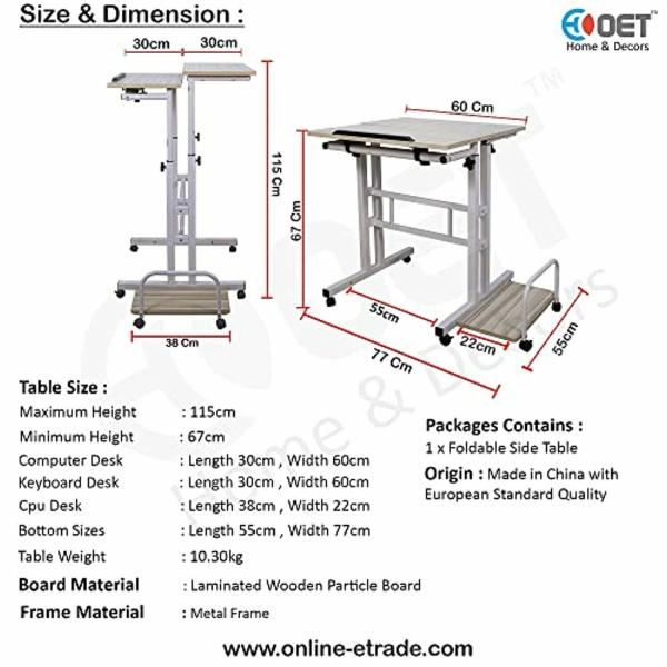 OET European Standard MultiPurpose Computer Table/Study Table/ Laptop