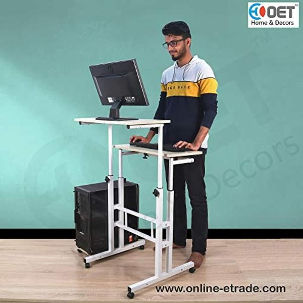 OET European Standard MultiPurpose Computer Table/Study Table/ Laptop Table with Movable Wheels