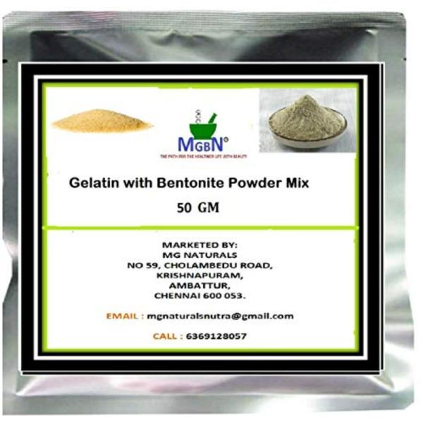 MGBN Gelatin With Bentonite Clay Powder Mix 2 In 1 Use For Face Mask