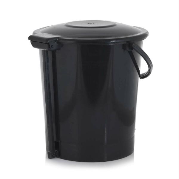 Kuber Industries Black Plastic Dustbin Garbage Bin With Handle JioMart
