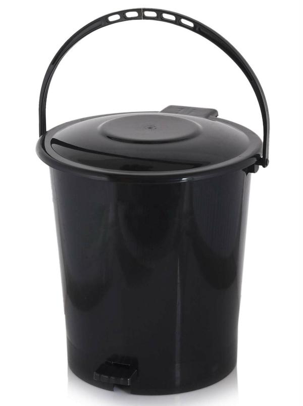 Kuber Industries Black Plastic Dustbin Garbage Bin With Handle JioMart