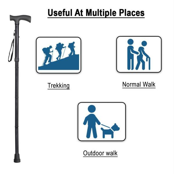 Paxmax 4 Sections Folding Walking Stick l health equipment l Body