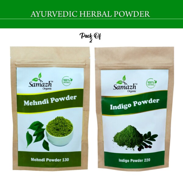 Samazh Organic Mehndi & Indigo Herbal Powder Natural & Ayurvedic COMBO (200g) JioMart