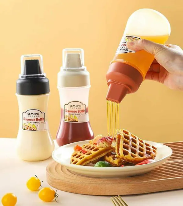 Kunya Squeeze Bottle Condiment Bottles Hot Sauce Dispenser Refillable