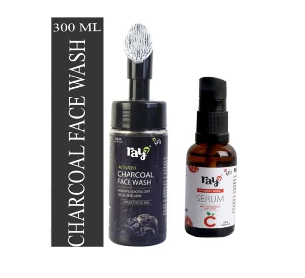ACTIVATED CHARCOAL FACEWASH & VITAMIN C SERUM ( 150 ML + 30 ML) JioMart