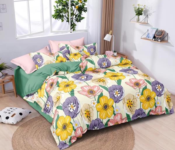 BREVARD Premium Poly Cotton Double Bed Bedsheet (90X90 Inches) with 2 Pillow Covers (17X27