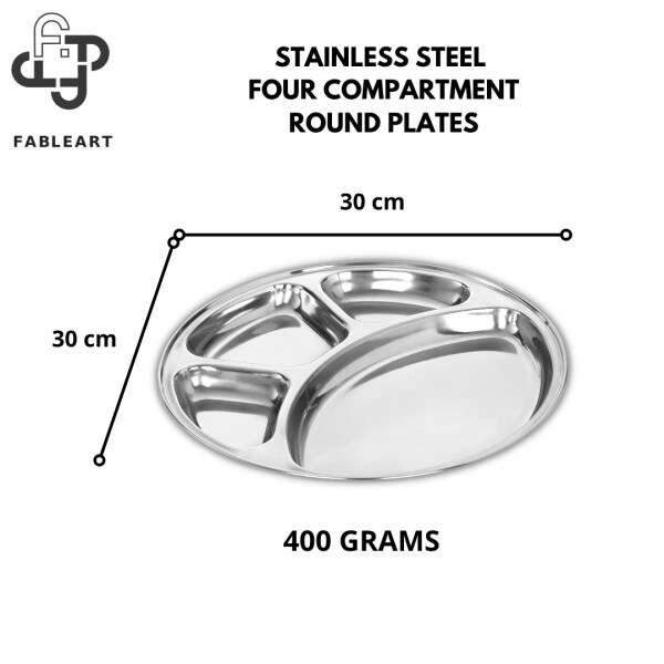Stainless Steel Round Divided Dinner Plate 4 Sections Pack of 6 Best offer !!!!! 