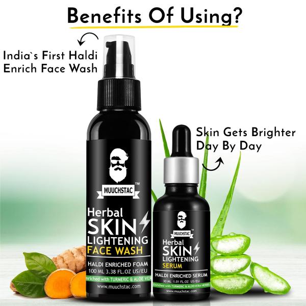 Muuchstac Skin Lightening Face Wash (100 ml) with Face Serum (30 ml
