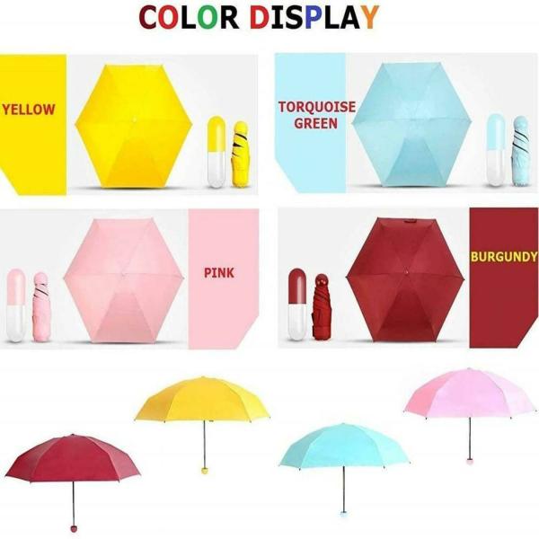 MORAVLA Nylon Capsule Shape Umbrella For Man and Woman Umbrella (Pink