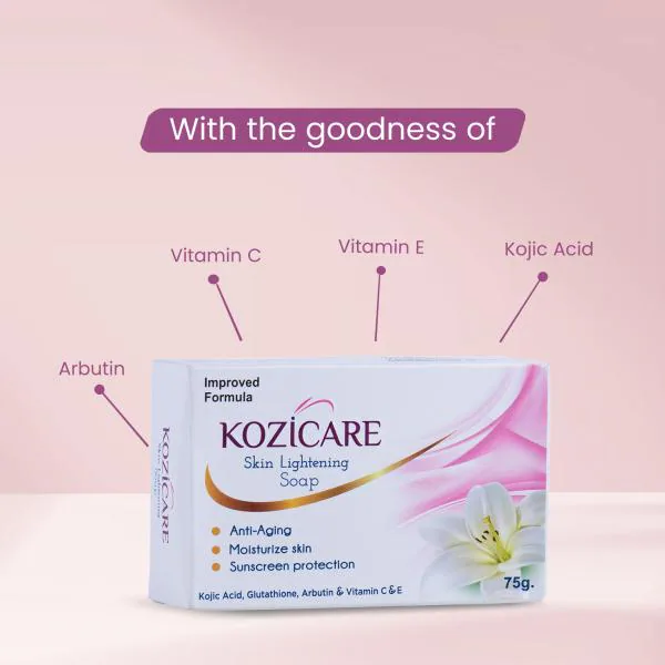 Kozicare Skin Lightening Soap with Kojic Acid, Glutathione & Arbutin