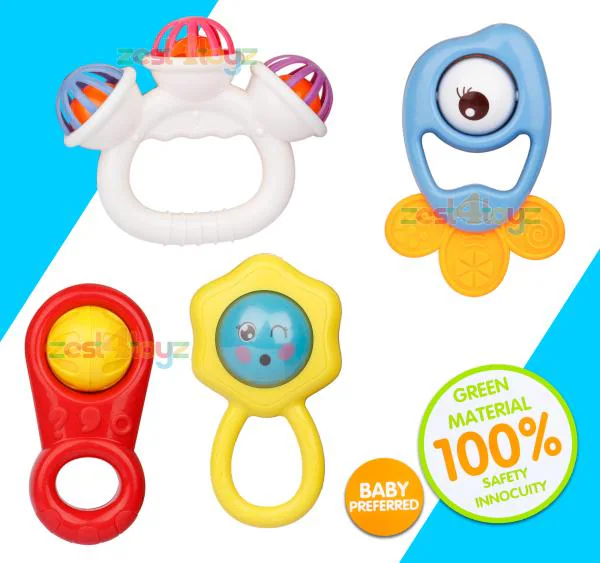 Zest 4 Toyz Rattles Toys for Kids Baby Toddlers Plastic Colorful Non