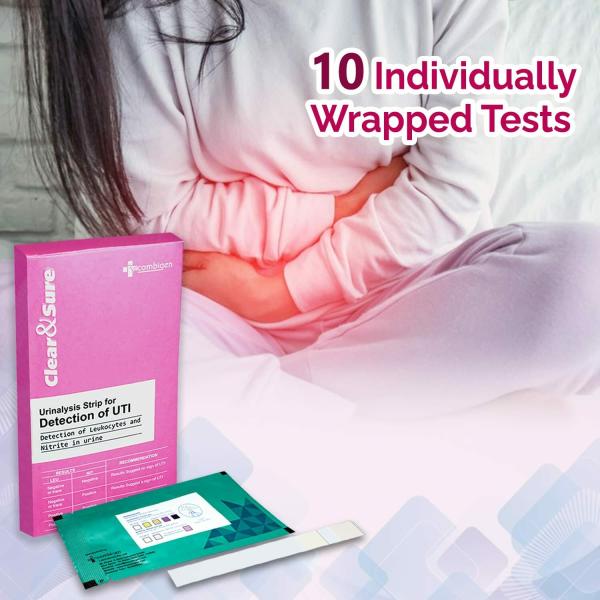 Clear & Sure Urinalysis Strip for Detection of UTI 10 Test Strip for UTI Antibody Test Kit