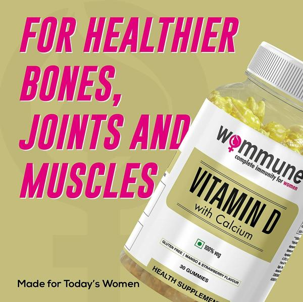 WOMMUNE Calcium With Vitamin D For Bone Health & Joint Support Better