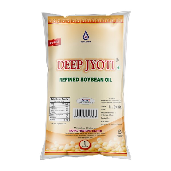DEEP JYOTI REFINED SOYBEAN OIL 1 LITER POUCH (Pack of 12 Pouch) JioMart