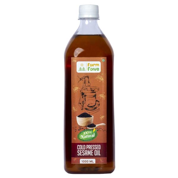 FarmFave Cold Pressed Sesame Oil 1 Litre Wood Pressed 100 Natural Gingelly Oil for Cooking