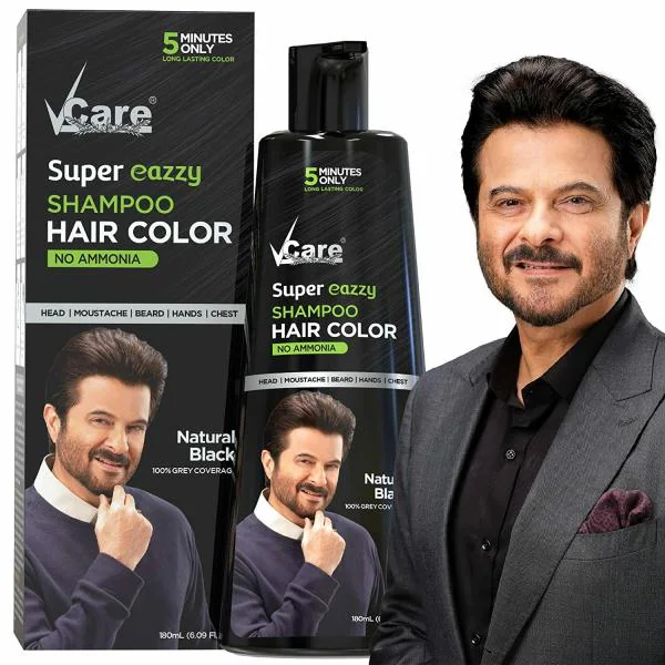VCare Super Eazzy Shampoo Hair Color Natural Black | Hair Color Shampoo for  Men and Women | Hair Care Products | No Ammonia No Paraben - 180 ml -  JioMart