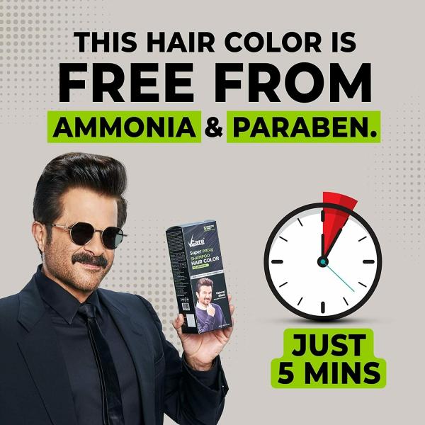 VCare Super Eazzy Shampoo Hair Color Natural Black Hair Color Shampoo