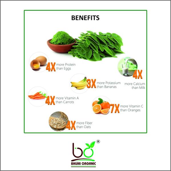 Bhumi Organic Moringa Oliefera Leaf Powder For Weight Loss And Hair Growth  - 500 g - JioMart