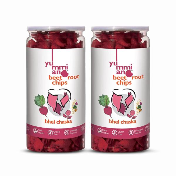 Yummiano Authentic Vacuum Cooked Beetroot Chips, Bhel Chaska 140 g