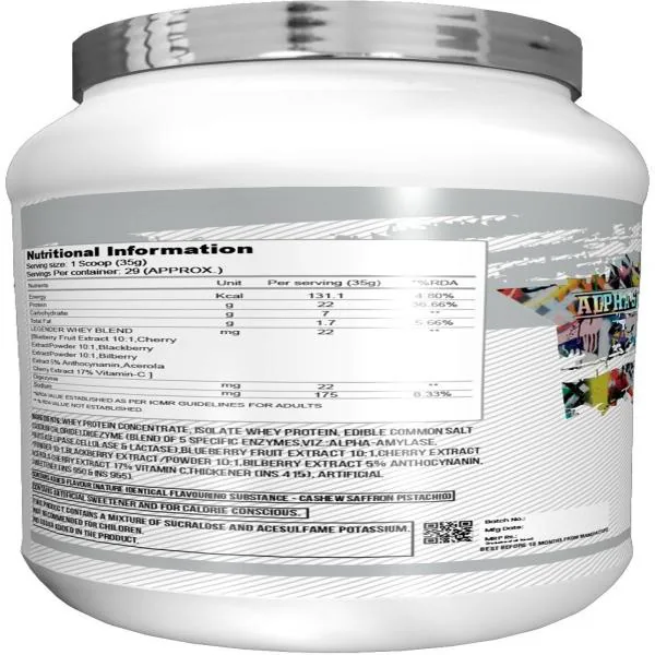 ABSOLUTE NUTRITION Legender Alpha Series Whey Protein (1 kg, Cashew