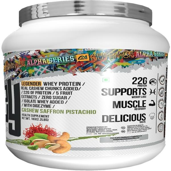 ABSOLUTE NUTRITION Legender Alpha Series Whey Protein (1 kg, Cashew