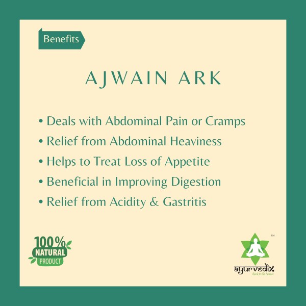 Ayurvedix Ajwain Ark (Carom Seeds) for Digestion, Gastritis