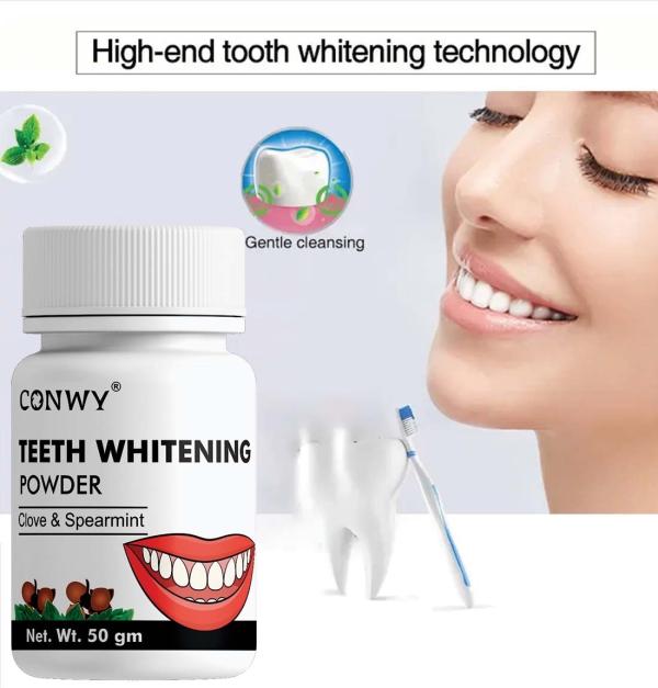 CONWY Clove and Spearmint, Calcium Improving Teeth Whitening Powder (50