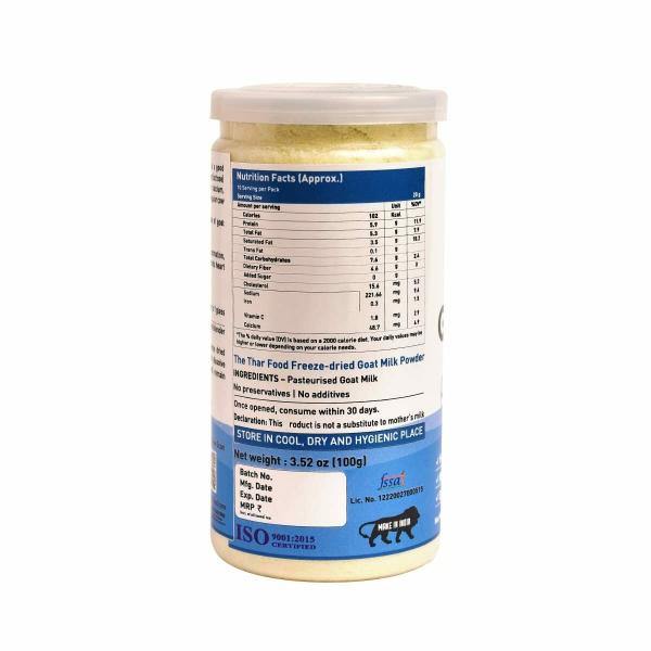 The Thar Food Pure & Natural Goat Milk Powder Freeze Dried Everyday