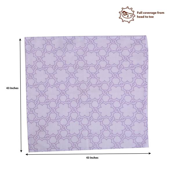 Bacati Multicolor (Aqua/Lilac) Petals/Floral Muslin Swaddling Blanket (012 M) Set of 4 JioMart