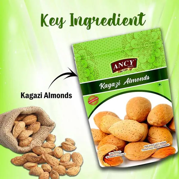 Ancy Kagazi Badam 1 kg (4 X 250 g) Badam Kagazi Badam Almond High