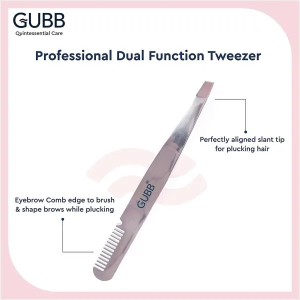 Gubb Slant Tip Tweezer For Facial Hair, Eyebrows, Upper Lips With